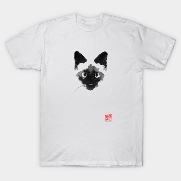 cat siamese T-Shirt by pechane